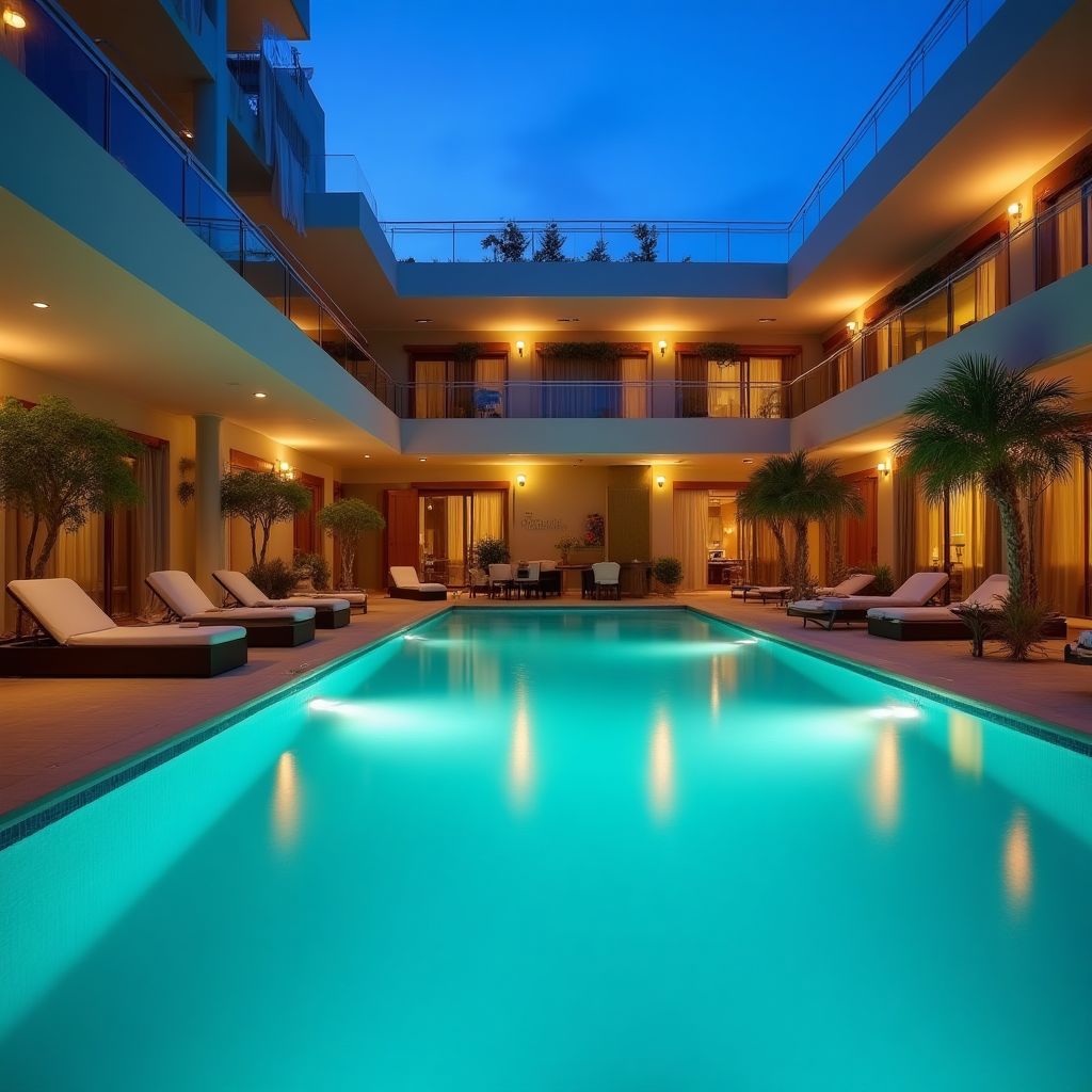 Piscine intérieure de l'hôtel