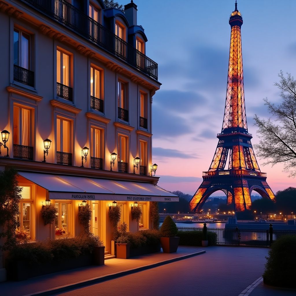 Hôtel de luxe à Paris avec vue sur la Tour Eiffel